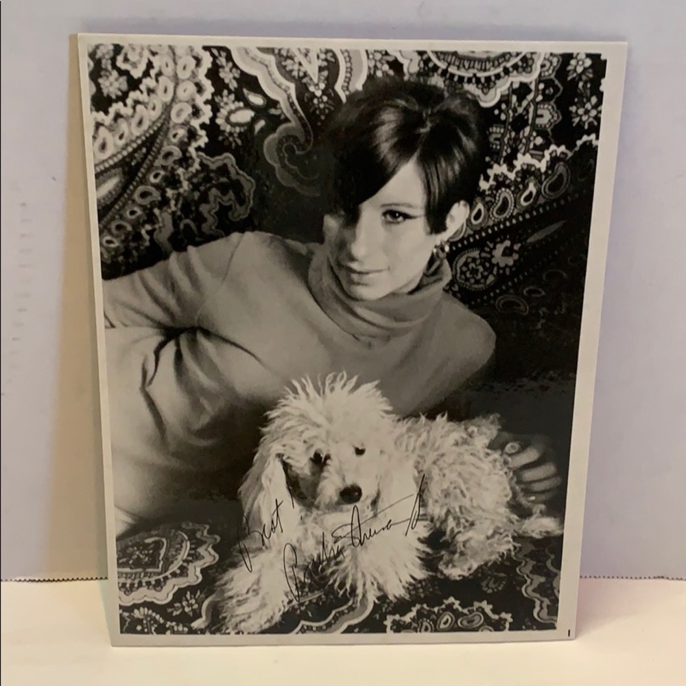 VTG Barbra Streisand 8x10 B&W Cardboard Photo